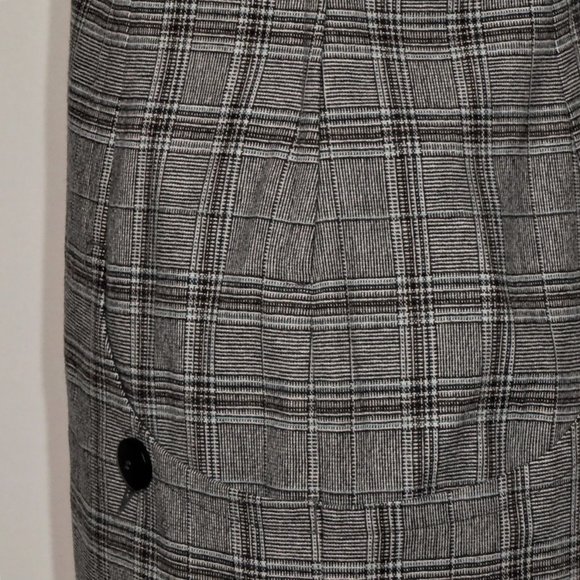 Aritzia Tulula Grey / Brown Wool Blend Plaid Jumper mini Dress Size 6 - Picture 4 of 10